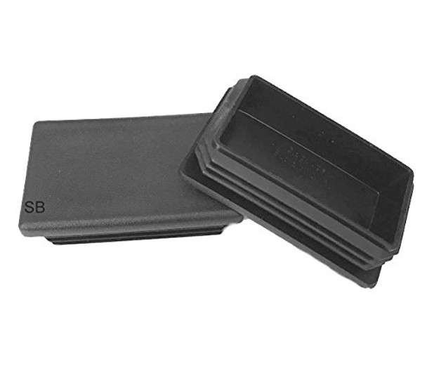 SB Distribution Ltd. (Pack of 4) 2" x 3" Rectangular CAP PLUGS (3x2 Inch) | 10-14 Ga - Fits ID 2.73"-2.83" L - 1.74"-1.83" W) Fence Post Finishing Inserts | Fitness Eqpt End Caps | by SBD (4)