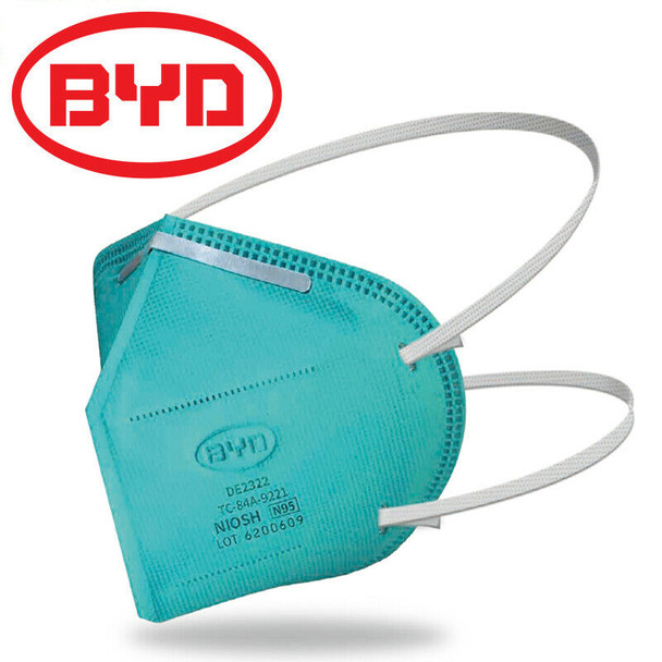 BYD Genuine N95 Protective Disposable Masks NIOSH Approved DE2322 (1) CELLO SEALED