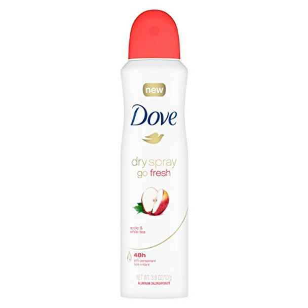Dove Dry Spray Go Fresh Antiperspirant Deodorant Apple & White Tea 3.8 Ounce - Pack of 2