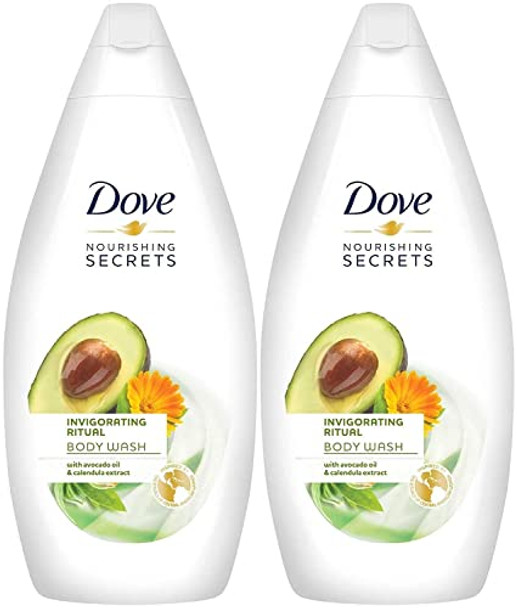 Dove Nourishing Secrets Invigorating Ritual Body Wash, Avocado Oil & Calendula Extract, 16.9 Ounce / 500 Ml, Pack of 2