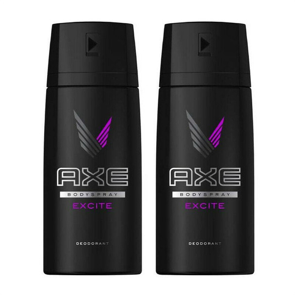 2 Pack Axe Excite Mens Deodorant Body Spray, 150ml (5.07 oz)