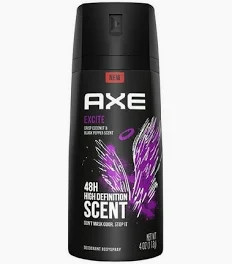 2 Pack Axe Excite Mens Deodorant Body Spray, 150ml (5.07 oz)