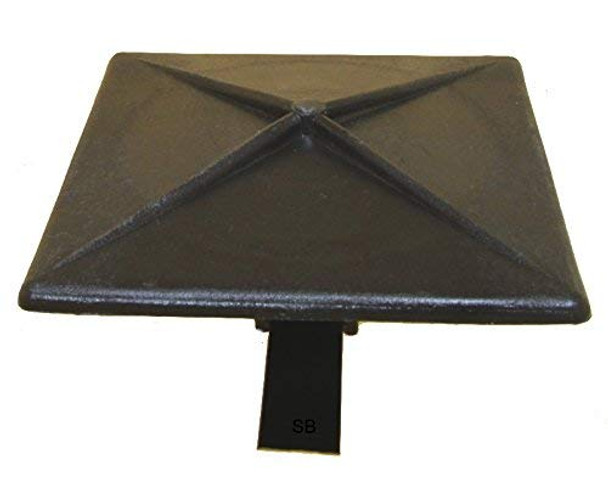 SBD Square 7" Black Light Pole Top Cap Tubing Plug | Glass-Reinforced Polyester Made in USA| W/Four Bendable Clips/Straps for 6.5" ID
