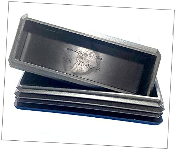 5" x 2" OD Rectangular RER-2X5-10-14 Genuine CAPLUGS USA Make (125 x 50 mm) 10-14Ga | Hole Size (ID) L 4.74" - 4.83" - W 1.74" - 1.83" LDPE Plugs W/Flex Ridges. (25)