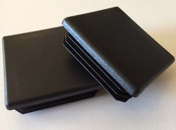 2"  Black Plastic Plugs for Square Tubing by Caplugs Package of 8