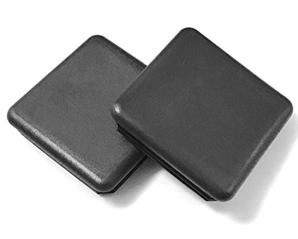 (Pack of 4) Cap Plugs - 2 1/2" - 2.5 Inch Square Black Plastic 10-14 Ga (2.24"-2.33" ID) Tubing Plug - End Cap -Steel Fence Post Pipe Tube Cover Insert | - End Caps for Fitness Equipment by SBD