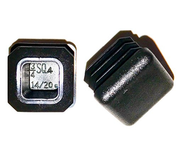 (Pack of 50) 3/4 " OD Square End Caps (14-20 Ga - 0.59" - 0.67" ID Tube Covers || 0.75 Square Inch Sliding Inserts | Furniture Chair / Table Leg Caps | Fitness Eqpt End Caps | by SBD