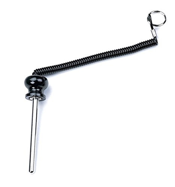 Pin Tensile 3-1/4" Locking Length Magnetic Universal Weight Stack Replacement SELECTOR Key 3/8" Dia Chrome Pl Steel Shaft | Cotterless Detent Hitch PINS - Deluxe Round Al Knob w/ Reinforced Lanyard