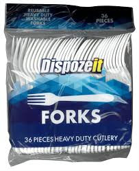 SBDs Super Heavy Duty Premium Quality Pack Flatware Plastic CUTLERY Set-Reusable washable Heat Resistant Forks in 36 CTX 6