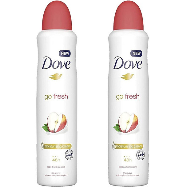 Dove Dry Spray Go Fresh Antiperspirant Deodorant Apple & White Tea 8.45 Ounce - Pack of 4