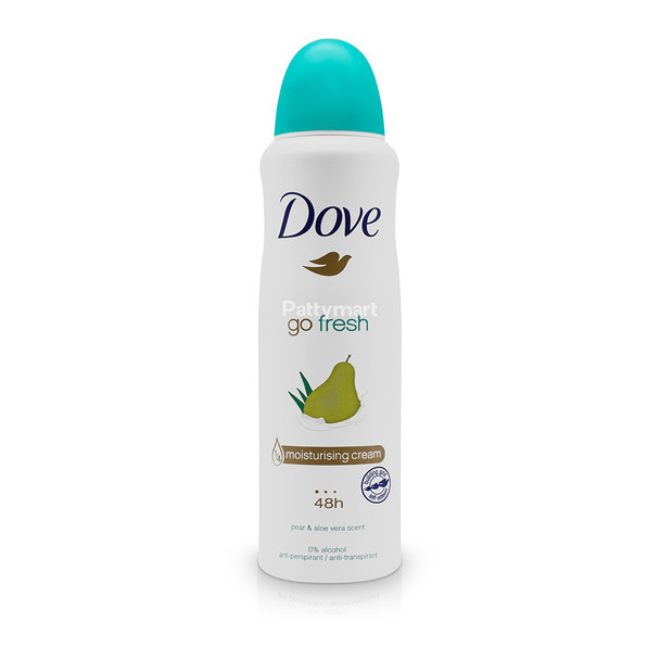 DOVE DEODORANT SPRAY 150 ML / 5.07 OZ PEAR & ALOE  VERA PK4