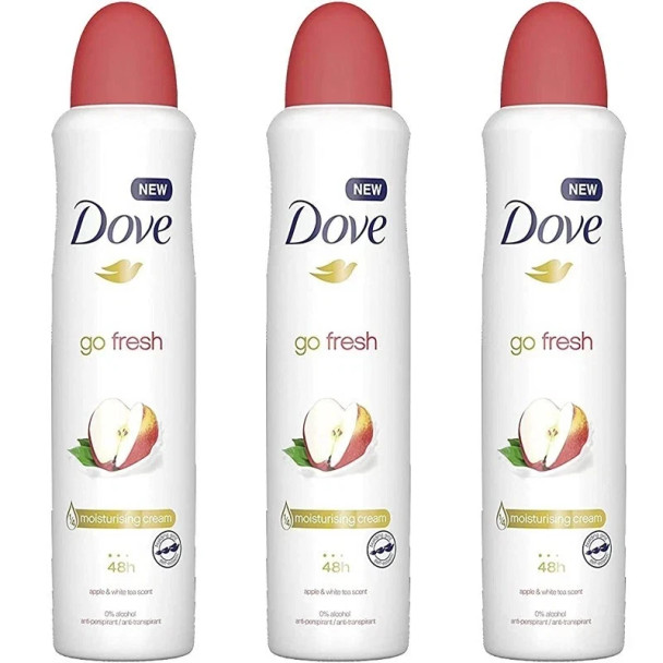 Dove Go Fresh Apple & White Deodorant Tea 8.45 Ounce Pack of 6