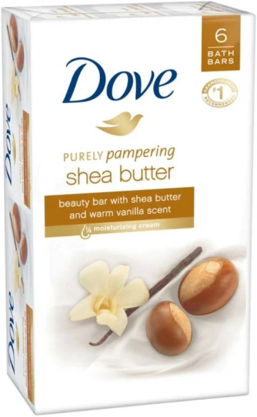 Dove Purely Pampering Shea Butter Bar Soaps, Scent, 3.17 OZ