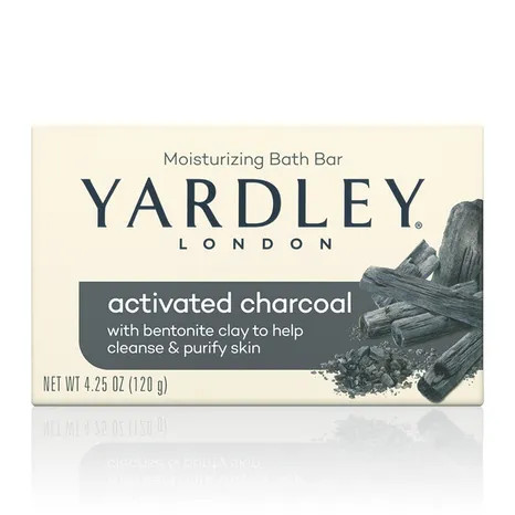 Yardley Activated Charcoal Moisturizing Bath Bar Soap, 4 Ounce