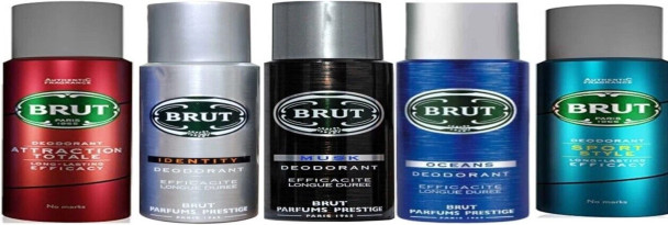 Brut Deodorant Body Spray for Men, Assorted Fragrance 5-Pack