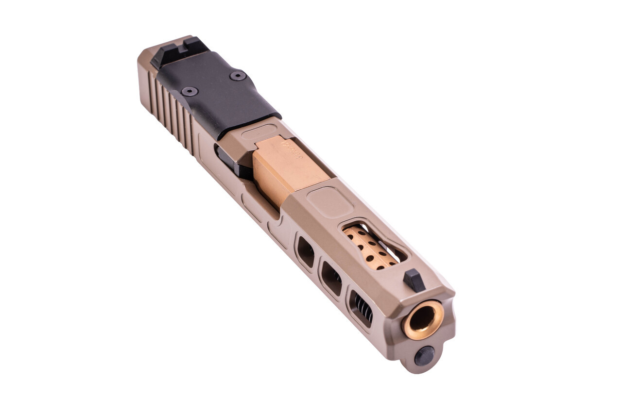 Oden Slide for Glock 19 Gen 1-3 with Black RMR Cover & DLC Barrel