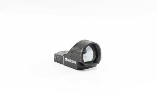 Gideon Omega green circle dot sight — angled view