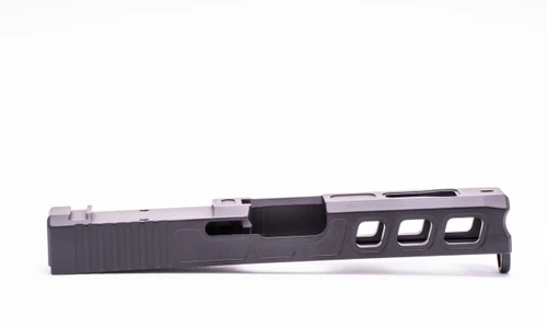 Desert Cat ODEN blem stripped slide for Glock 19 Gen 3 — side view