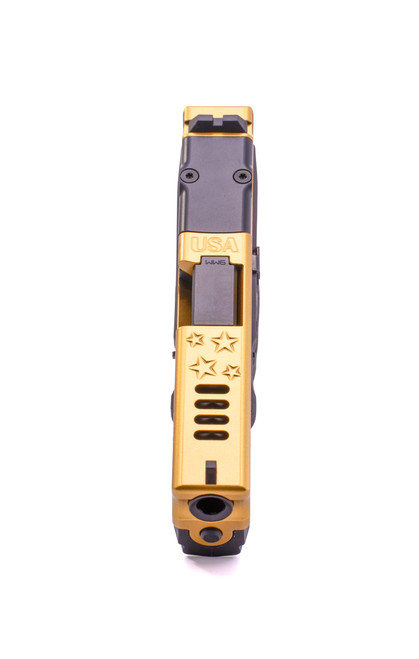 250th Anniversary USA GOLD Glock 19 Complete Slide with Ported Barrel