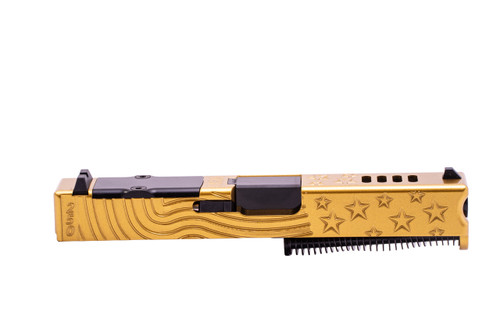 250th Anniversary USA GOLD Glock 19 Complete Slide with Ported Barrel