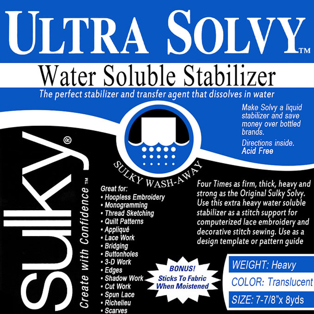 Sulky Ultra Solvy Stabilizer 8 in x 8 yds