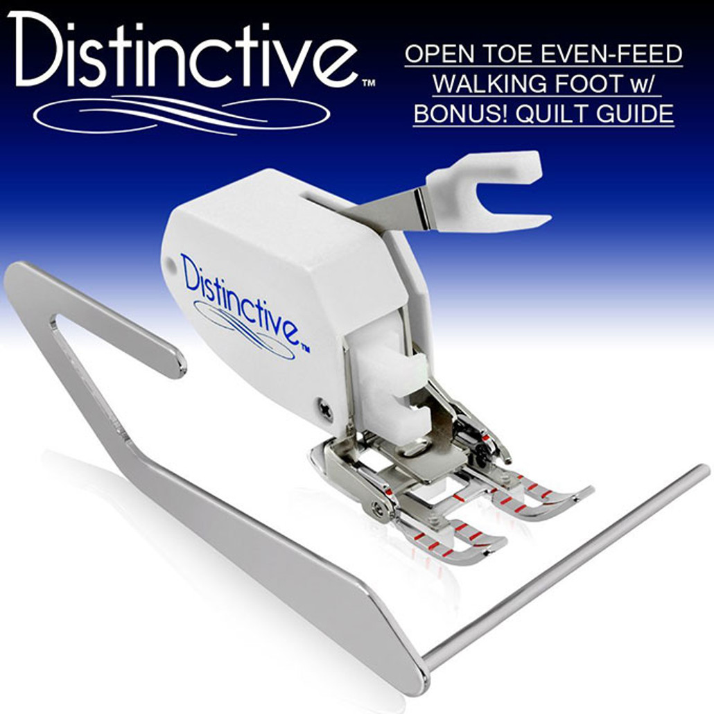 Distinctive Open Toe Walking Foot w/ Quilt Guide