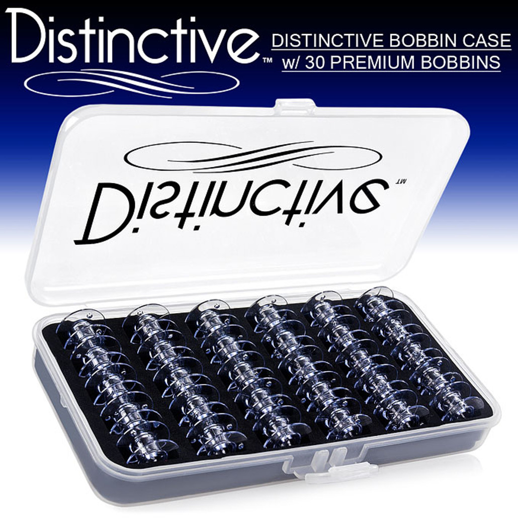 Distinctive Premium Bobbin Box Case with 30 Premium Style SA156 Bobbins Made for Brother