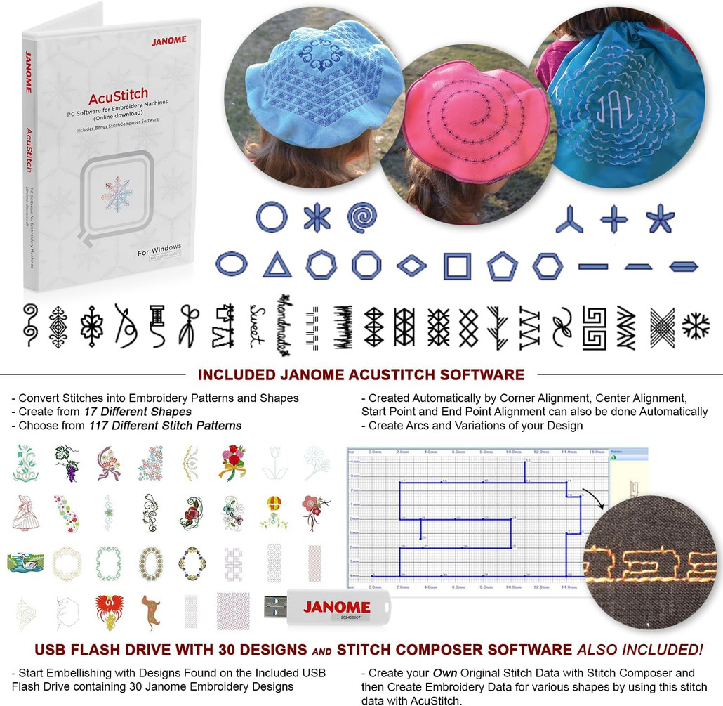 Janome Memory Craft 500e LE Computerized Embroidery Machine w/ FREE! Spool Stand and Embroidery Hoop V.I.P Reward Package and FREE! Next-Day Shipping