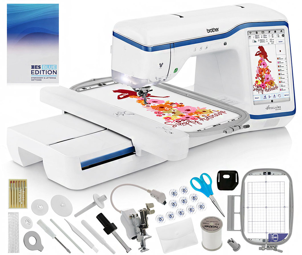 Brother Stellaire Innov-ís XE1 Embroidery Machine w/ 10.1" HD Color Touchscreen + Large 9.5” x 14” Embroidery Area - Includes FREE! Brother BES Blue Lettering Software ($400 Value)