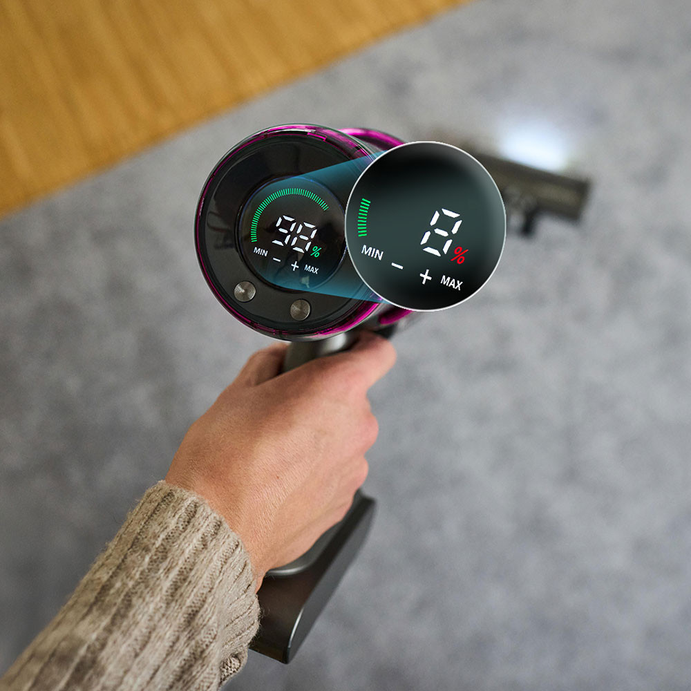 Sebo Balance A1 Cordless Lightweight Vacuum Cleaner with LED Display, Advanced Filtration, Electric Brush - Magenta with FREE Shipping!