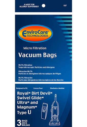 EnviroCare® Micro-Filtration Royal Dirt Devil Type U Upright Vacuum Cleaner Bags
