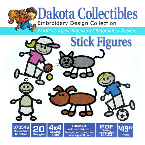 Dakota Collectibles Stick Figures Embroidery Design CD