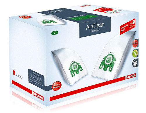 Miele Performance Pack 16 Type U AirClean 3D Efficiency FilterBags + HA30 HEPA Filter