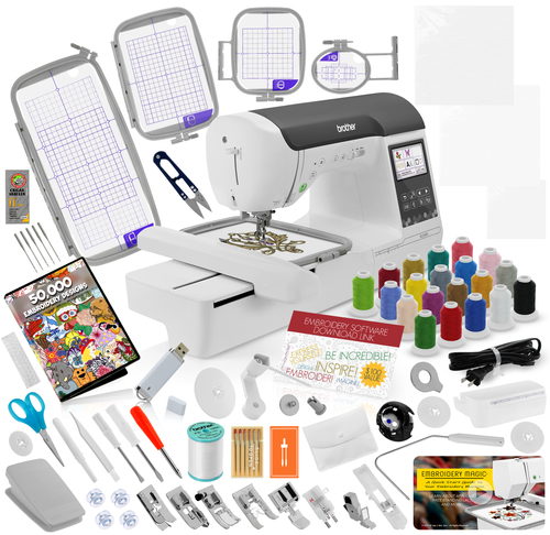 Brother SE2000 (SE 2000) 5" x 7" Field Size Sewing and Embroidery Machine - Cuts Jump Stitches, Wireless, WLAN With Ultimate Embroidery Package 