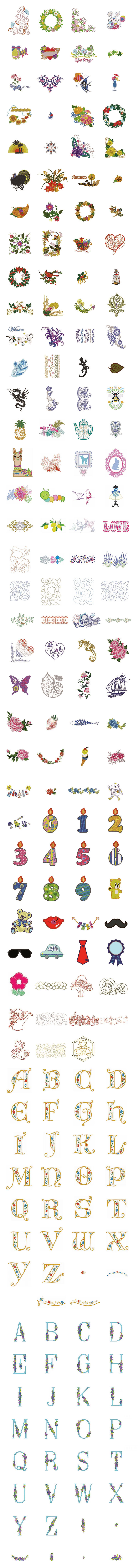 Brother SE2000 Built-In Embroidery Designs