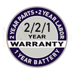 2 Year Parts/Labor - 1 Year Battery