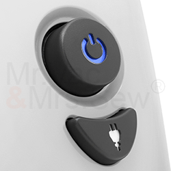 Easy Access On/Off and Cord Rewind Buttons with Soft Start Technology