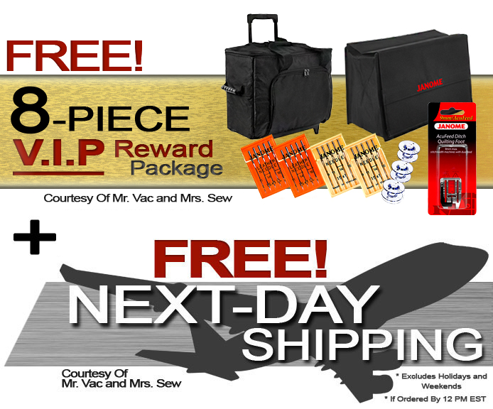 Janome Memory Craft Horizon 8200 QCP Special Edition Computerized Sewing Machine w/ FREE! 8-Piece V.I.P Reward Package and FREE! Next-Day Shipping Janome Memory Craft Horizon 8200 QCP Special Edition Computerized Sewing Machine w/ FREE! 8-Piece V.I.P Reward Package and FREE! Next-Day Shipping