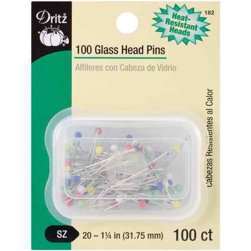 SIZE 20 Glass Head Pins 100/Pkg