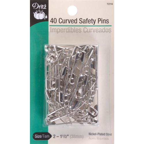 SIZE 2 CURVED SAFETY PINS