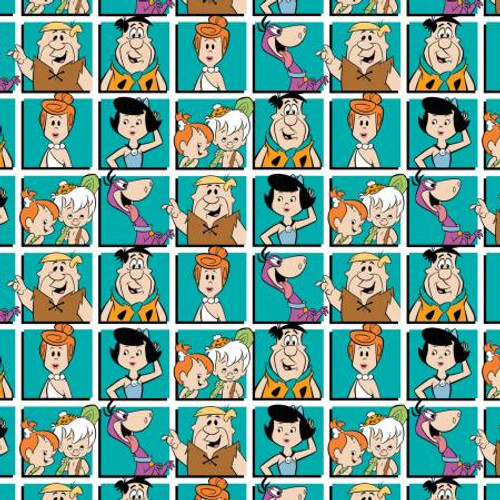 Turquoise Flintstones Portrait Blocks