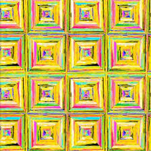 Yellow Bright Squares Digitally Printed