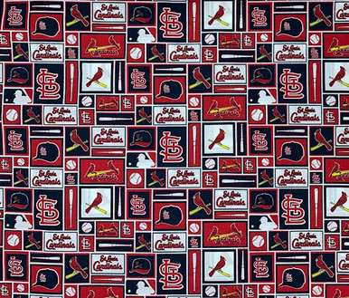 St. Louis Cardinals 58 100% Cotton Logo Sports Sewing & Craft Fabric 10 yd  By the Bolt, Red, White and Yellow 