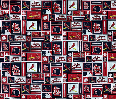 MLB SL ST LOUIS CARDINALS baseball 1/4 Yard (9” x 58”) 100% Cotton