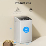 Full-Automatic Washing Machine, 2.5 Cu Ft Portable Washer with Drain Pump, 19LBS Automatic Washer Machine with 10 Wash Programs, LED Display, 8 Water Levels