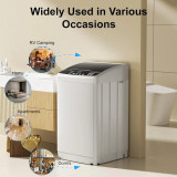 Full-Automatic Washing Machine, 2.5 Cu Ft Portable Washer with Drain Pump, 19LBS Automatic Washer Machine with 10 Wash Programs, LED Display, 8 Water Levels