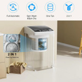 Full-Automatic Washing Machine, 2.5 Cu Ft Portable Washer with Drain Pump, 19LBS Automatic Washer Machine with 10 Wash Programs, LED Display, 8 Water Levels