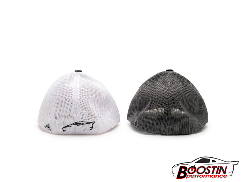 Boostin Performance Fitted Trucker Style Hat (Red/White or Black/Gray)