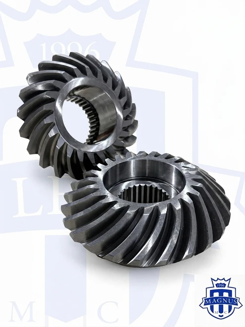 Magnus Motorsports Forged Transfer Case Output Shaft With (replaceable) Spiral Bevel Gears  (DSM/Evo 1-3)