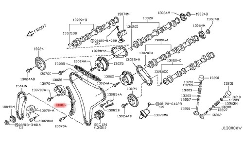 OEM Nissan Timing Chain Guide -Slack Side (R35 GT-R)